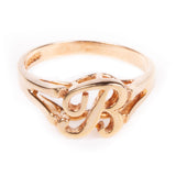 18K Gold over Sterling Silver Initial Ring