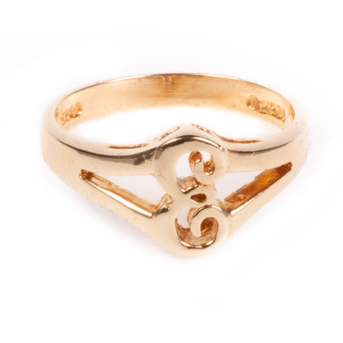 18K Gold over Sterling Silver Initial Ring