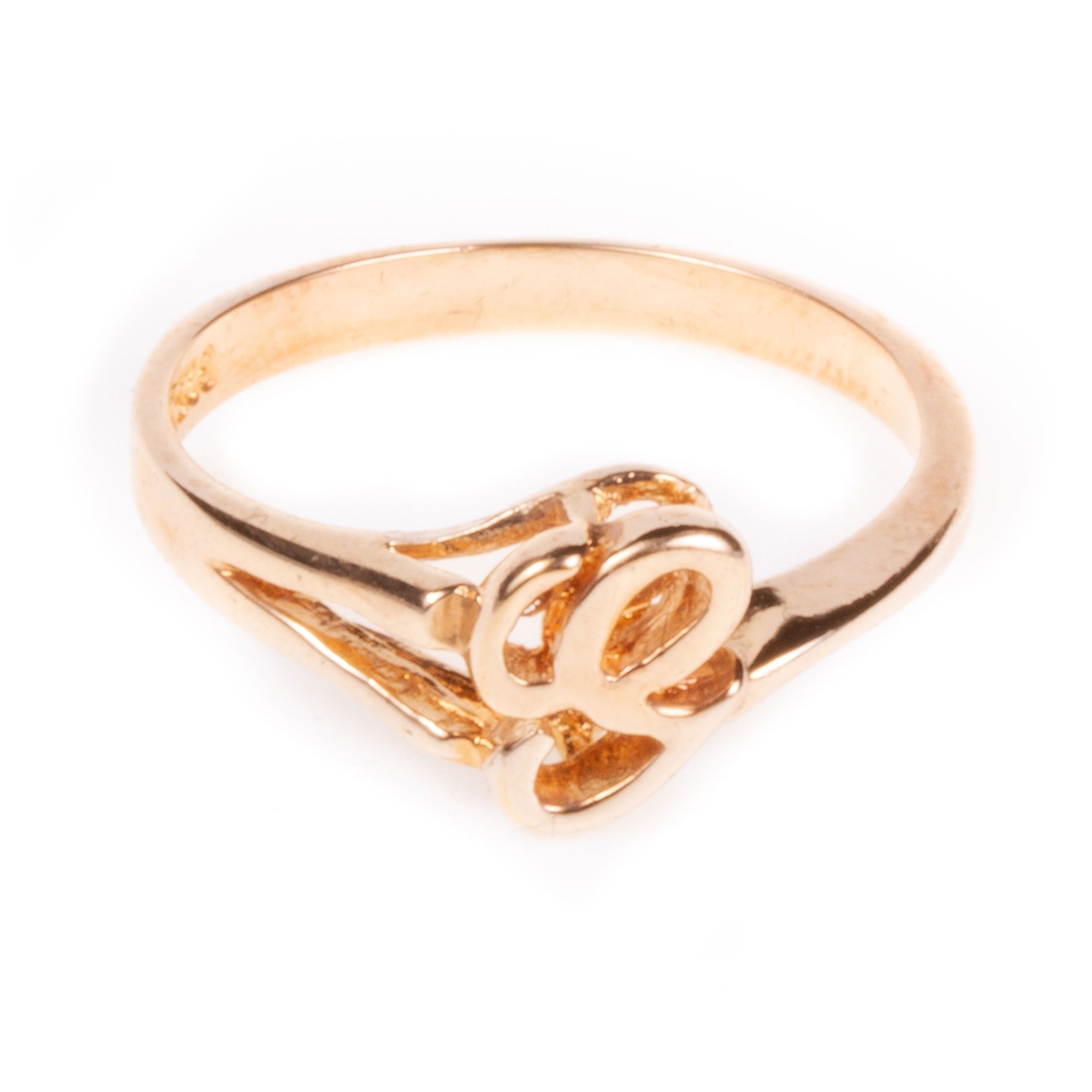 18K Gold over Sterling Silver Initial Ring