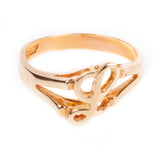 18K Gold over Sterling Silver Initial Ring