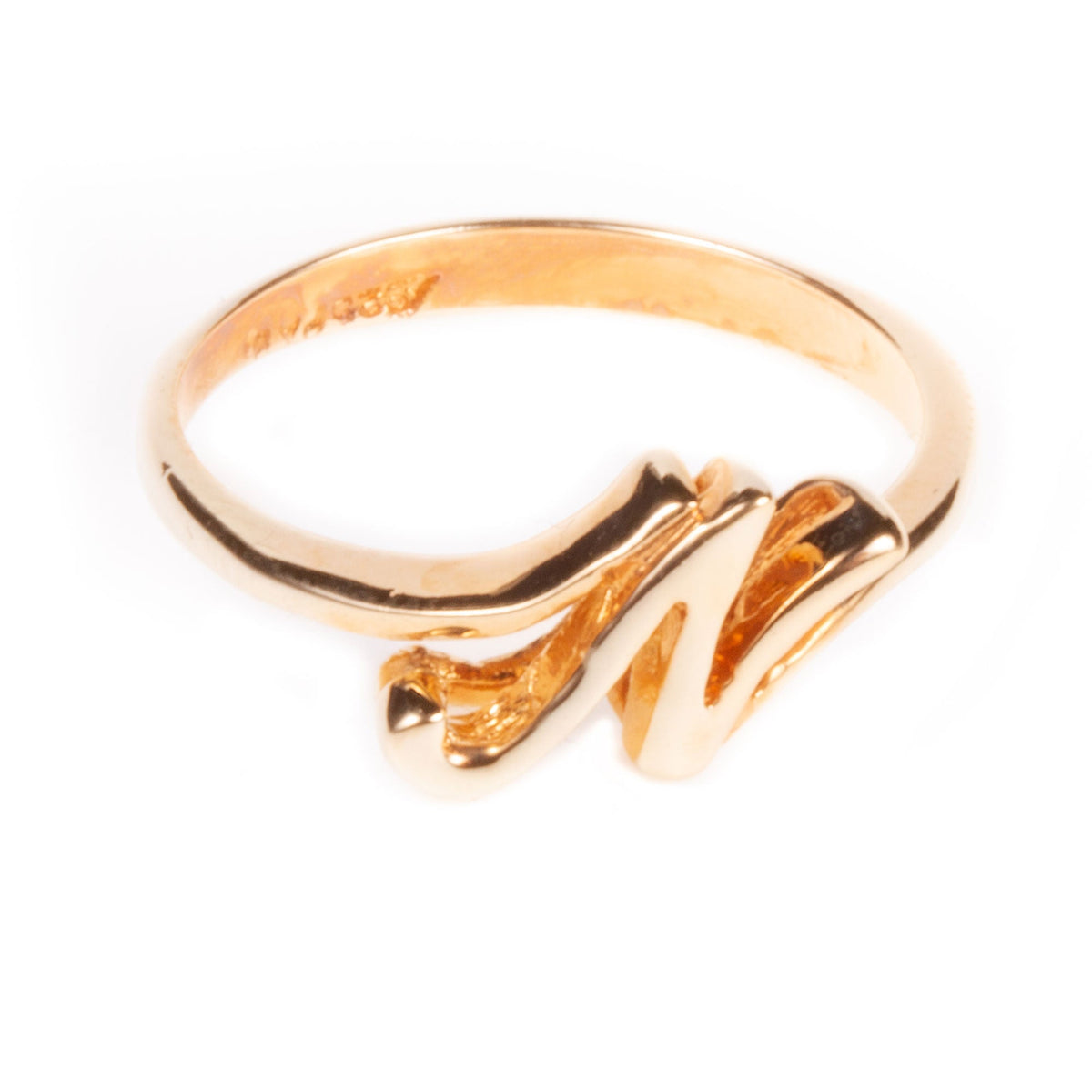 18K Gold over Sterling Silver Initial Ring