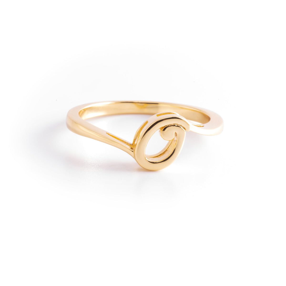 18K Gold over Sterling Silver Initial Ring