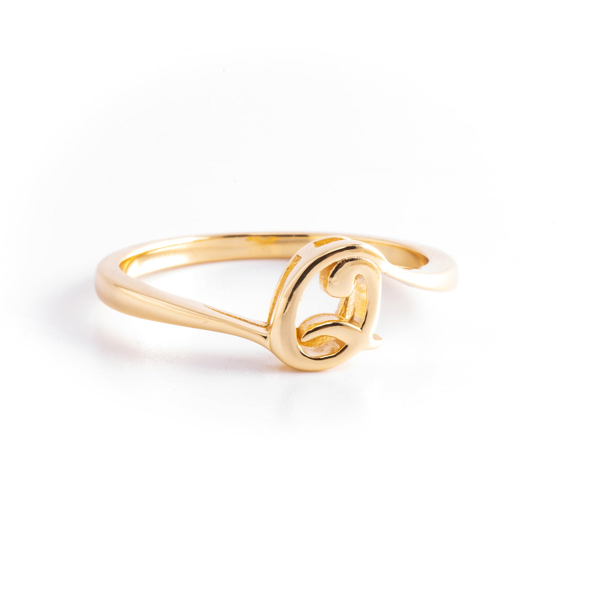 18K Gold over Sterling Silver Initial Ring