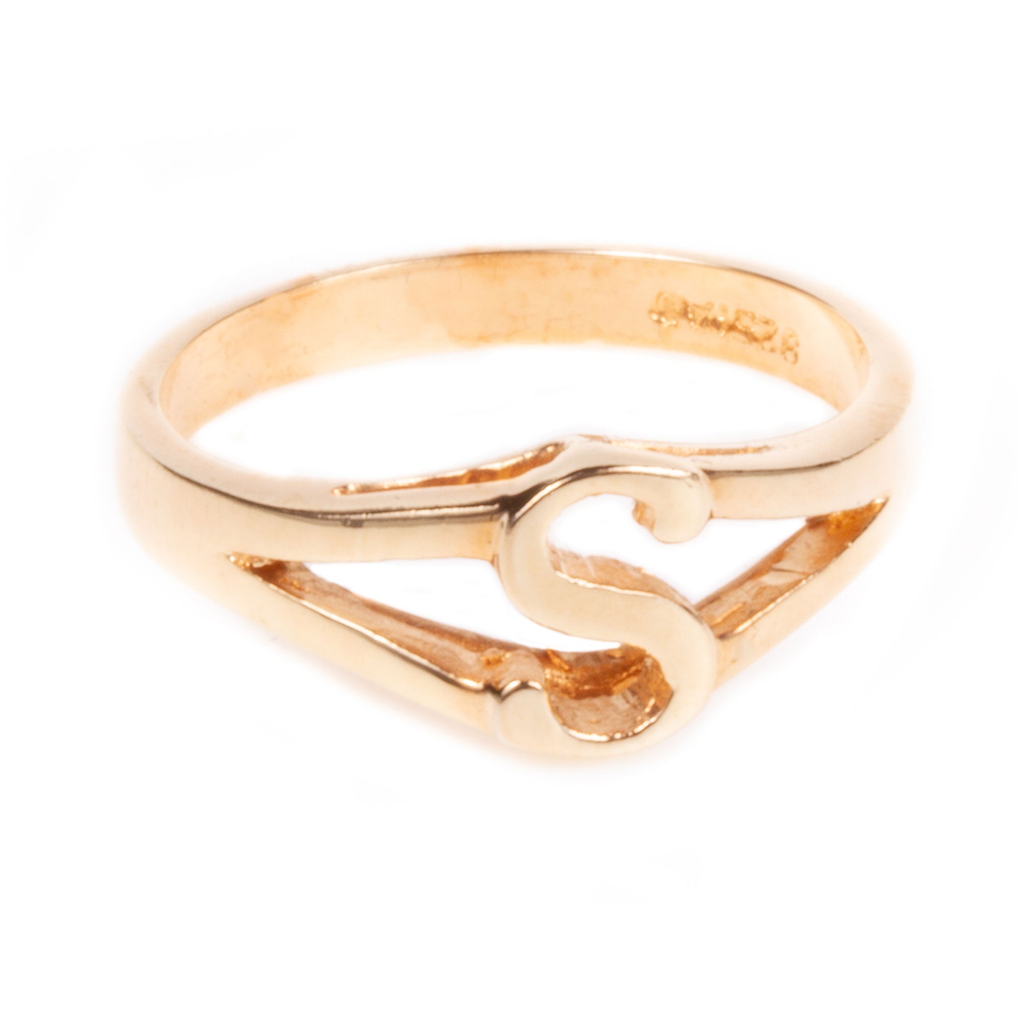 18K Gold over Sterling Silver Initial Ring