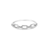  .925 Sterling Silver Diamond Accent Paperclip Band Ring (I-J Color, I2-I3 Clarity)-Ring Size 6-1