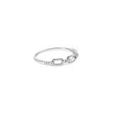 .925 Sterling Silver Diamond Accent Paperclip Band Ring (I-J Color, I2-I3 Clarity)-Ring Size 7-2
