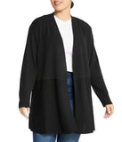 Long Cardigan with Waist Seam Plus Size