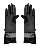 LECHERY MESH GLOVES WITH LACE DETAIL & BOW