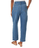 Tie Front High Rise Straight Ankle Jeans