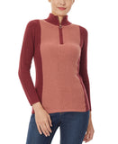 Colorblock Mock Neck Sweater