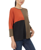 Colorblock 3/4 Dolman Sleeve Tunic