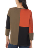 Colorblock 3/4 Dolman Sleeve Tunic