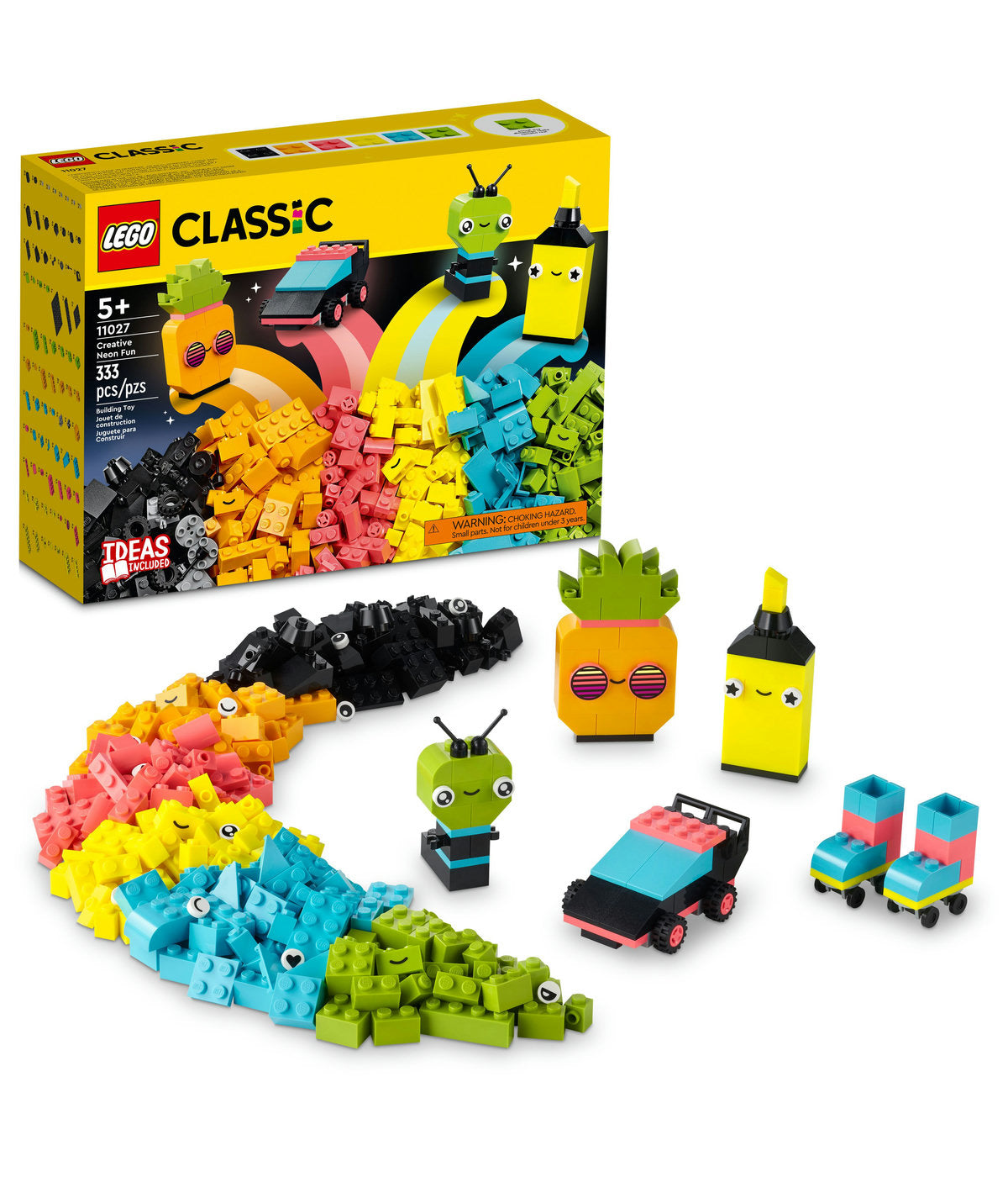 LEGO Classic Creative Neon Fun 11027 Building Toy Set (333 Pieces ...