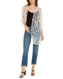 Floral Lace Oversized Sheer Cardigan With Side Slits