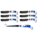 Blue Italian Cheese Knife & 6 Spreaders Set