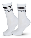 LECHERY UNISEX VARSITY STRIPED HALF-CREW SOCKS