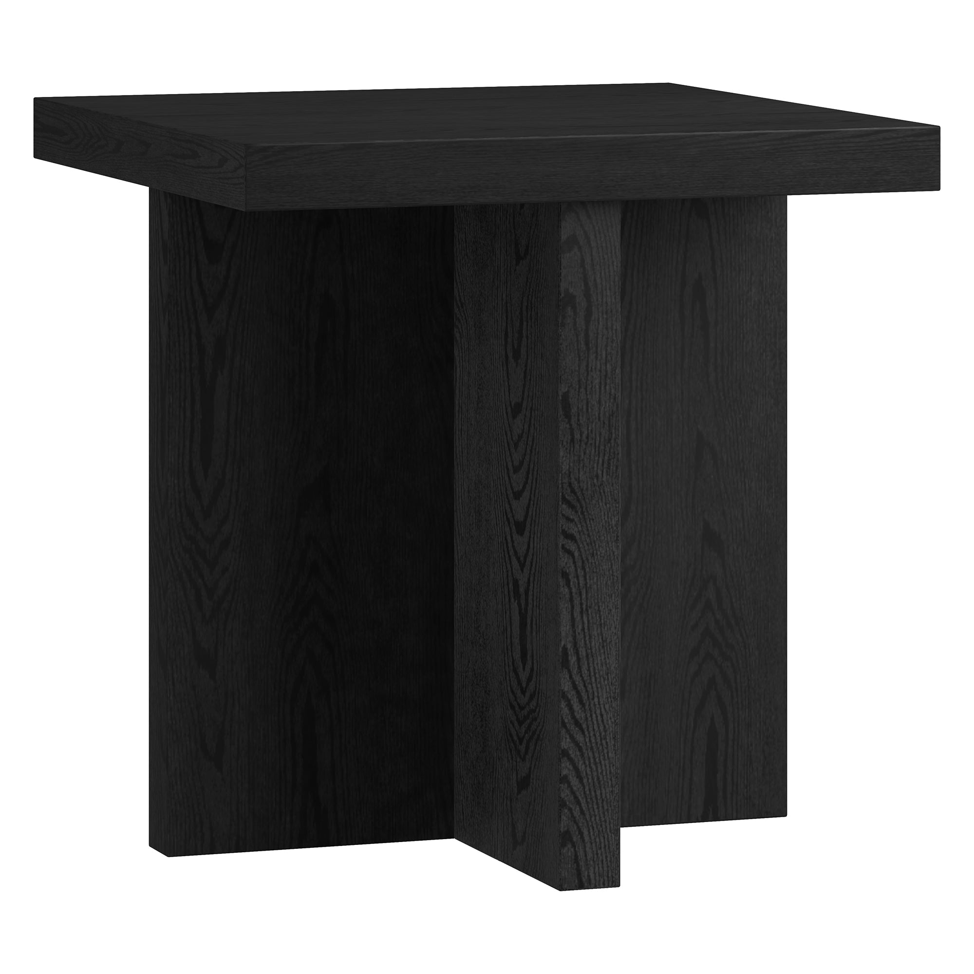 Elna 22" Wide Square Side Table-Black Grain