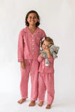 Kidâ€™s Red Gingham Long Sleeve Shirt & Pant Lounge Set