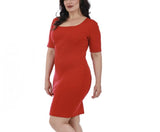 Square Neck Short Dress - Plus 2