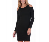 Cold Shoulders Long Sleeve Short Dress