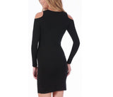 Cold Shoulders Long Sleeve Short Dress