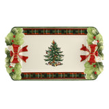 Christmas Tree Figural Tartan Tray