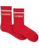 LECHERY UNISEX VARSITY STRIPED HALF-CREW SOCKS