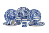 Blue Italian 12 Piece Dinnerware Set with Mugs