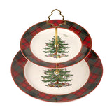 Christmas Tree Tartan Tiered Server