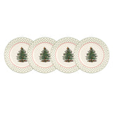 Christmas Tree Polka Dot Dessert Plate Set of 4