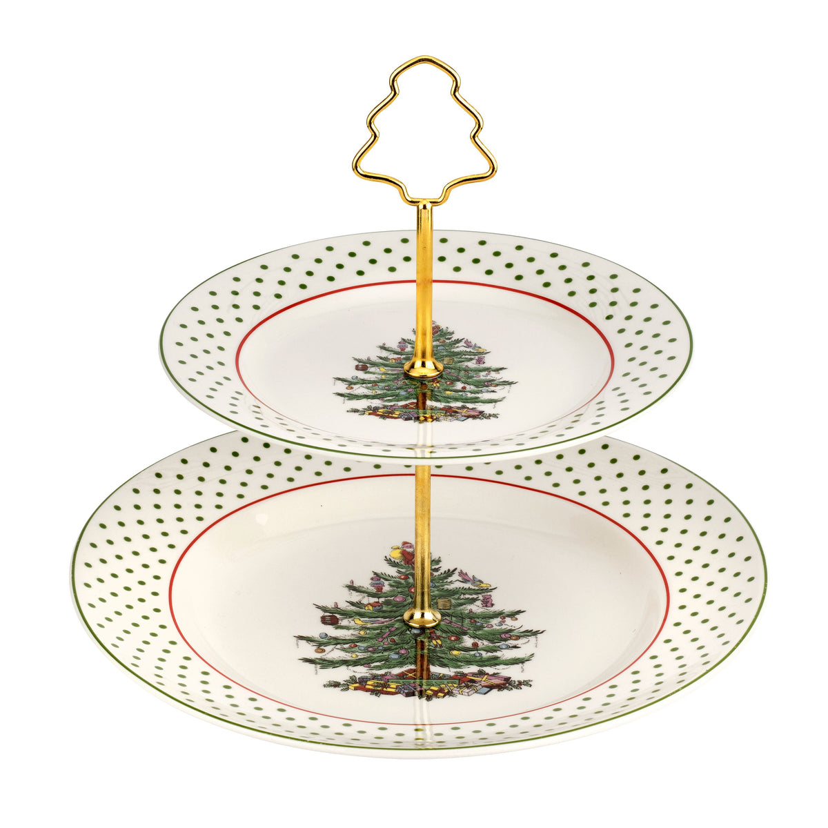 Christmas Tree Polka Dot Tiered Server