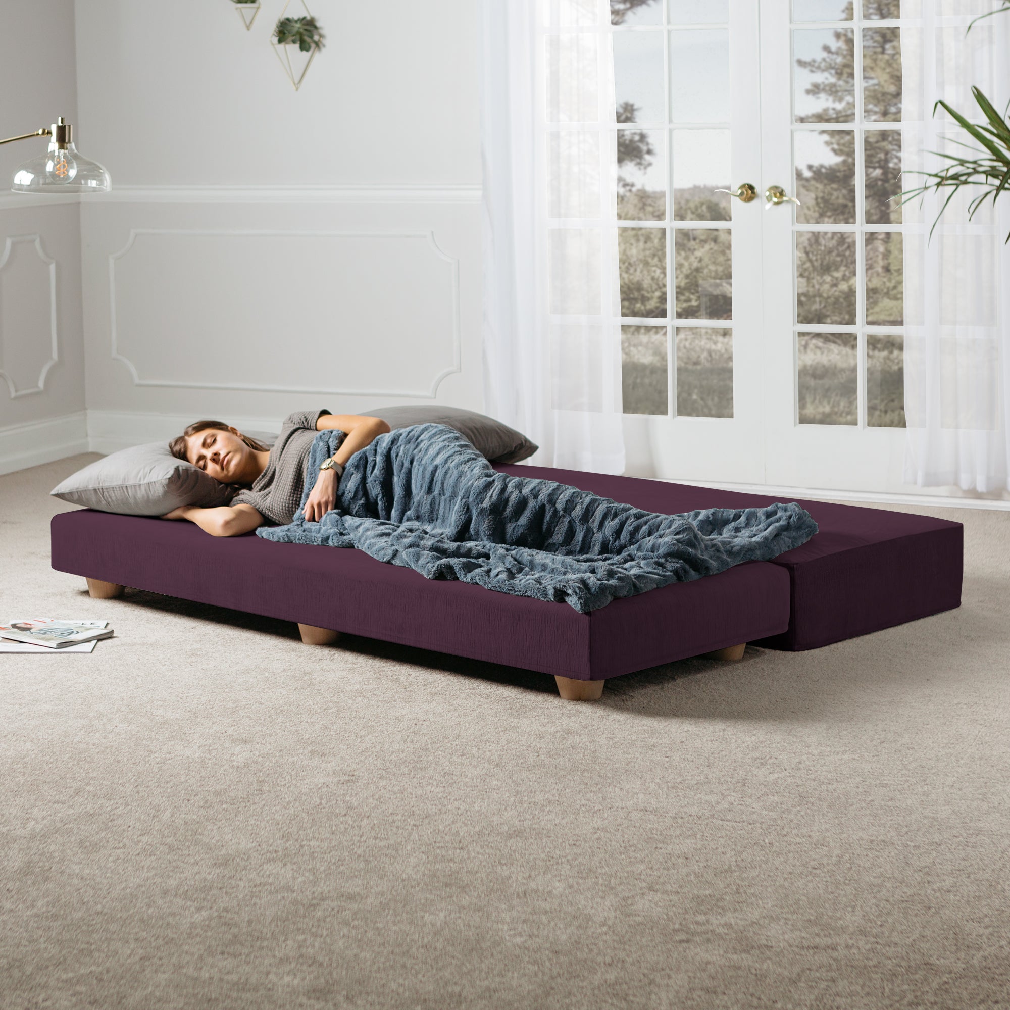 Alon Daybed / Fold-Out Queen-Size Mattress - Velvet Twill