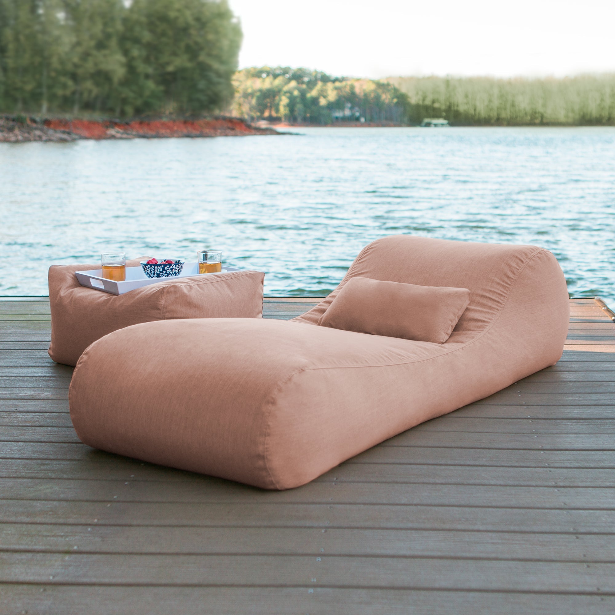 Outdoor Bean Bag Sun Lounger with Sunbrella Cover