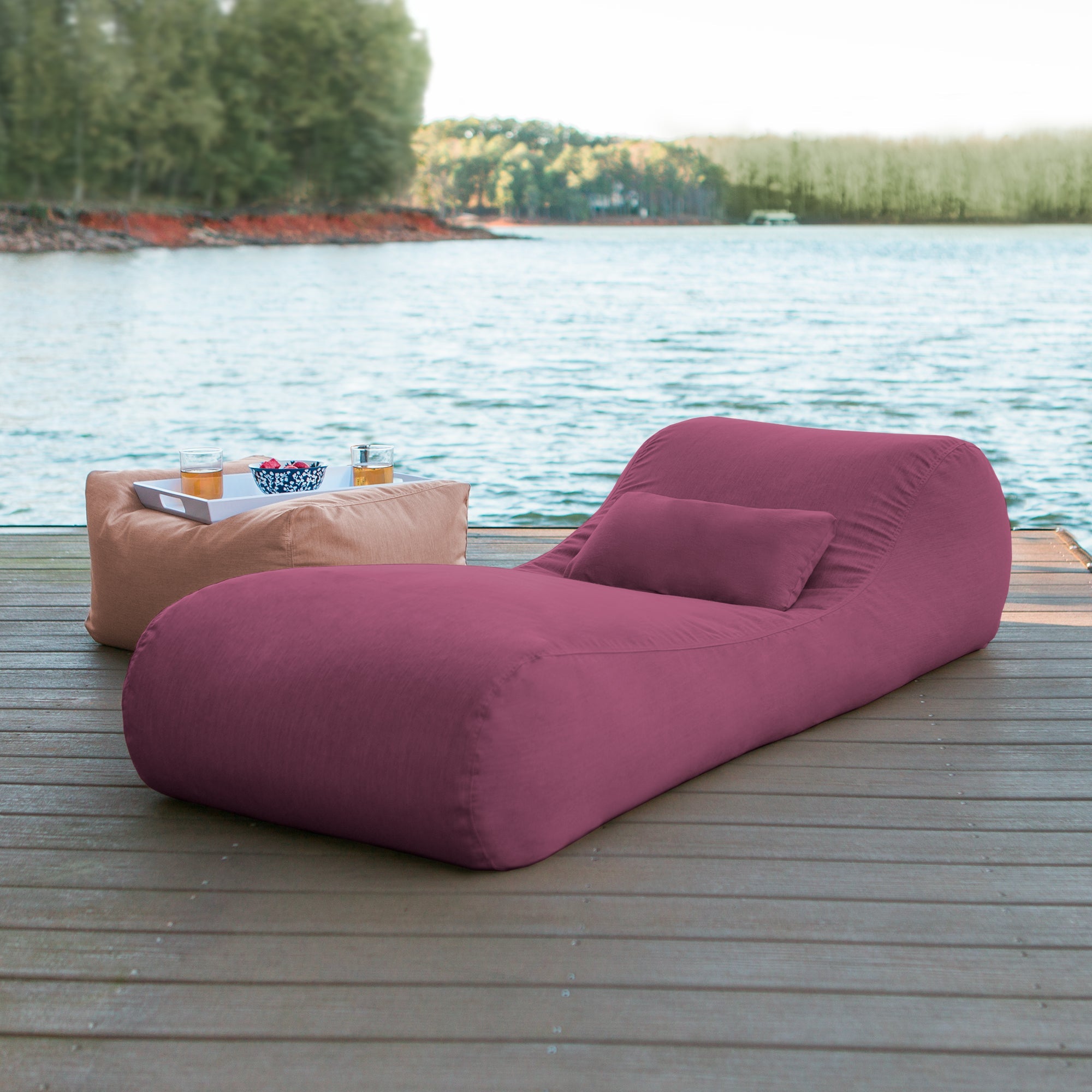 Outdoor Bean Bag Sun Lounger with Sunbrella Cover