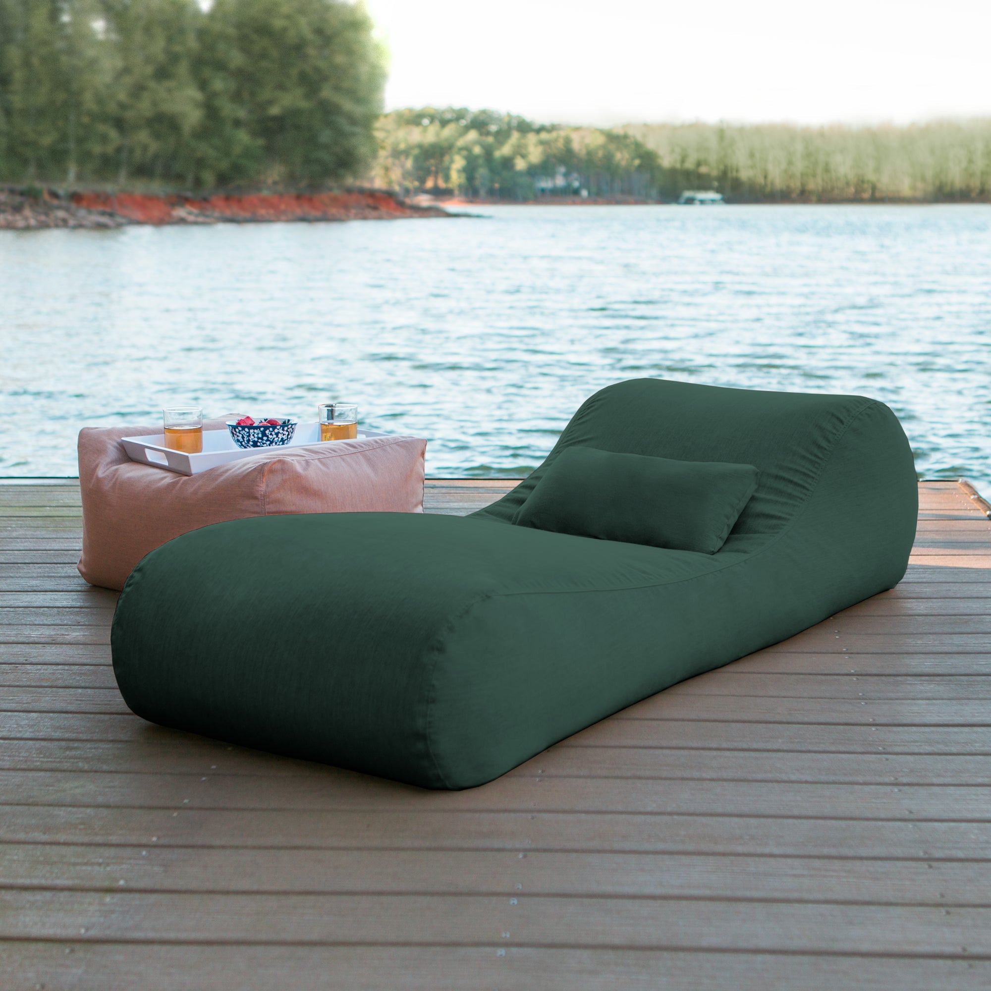 Outdoor Bean Bag Sun Lounger with Sunbrella Cover