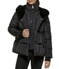  Faux Memory Short Puffer W Plush Faux Fur Trimmed Hood