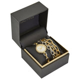 Chain Link Analog Watch-Layered Bracelet Set