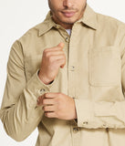 Men's Long Sleeve Shirt Jacket Stretch Twill