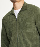 Men's Long Sleeve Corduroy Shirt Jacket (Zip Front)