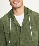 Men's Long Sleeve Corduroy Hooded Shirt Jacket