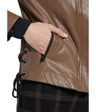 Kellie Bomber Moto Jacket Cold Chestnut