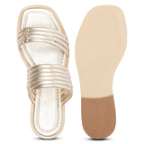 Zoya Leather Flats - Platino