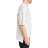 Cotton Crew Neck Tee with Extended Tail