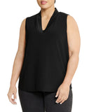 Plus Size Sleeveless Triple Pleat Top