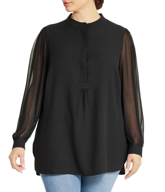 Plus Size Long Sleeve Poet Blouse