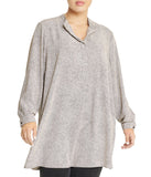 Plus Size Rambling Dot Popover Blouse