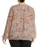 Chiffon Double Layer Animal Print Blouse Plus Size