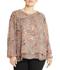  Chiffon Double Layer Animal Print Blouse Plus Size