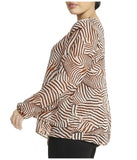 Chiffon Double Layer Animal Print Blouse Plus Size