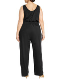 Plus Size Scoop Neck D-String Waist Jumpsuit